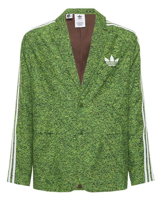 Adidas Originals Green Kerwin Frost Grass Print Blazer for men