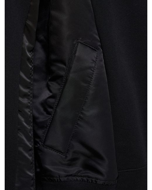 Sudadera de sarga de nylon con capucha Sacai de hombre de color Black
