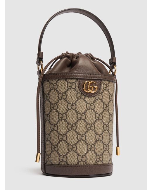 Gucci Gray Mini Ophidia gg Canvas Bucket Bag