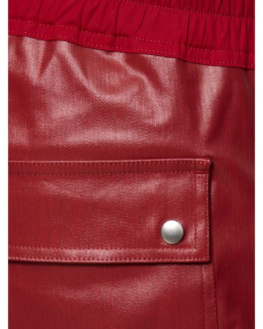 Rick Owens Red Bauhaus Cotton Cargo Pants for men
