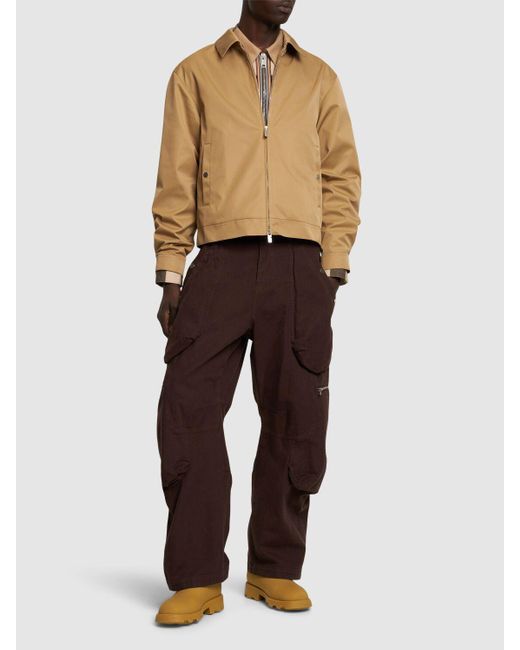 Veste zippée en matière technique mélangée Burberry pour homme en coloris Brown