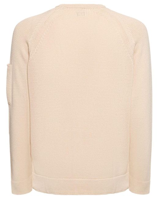C P Company Natural Compact Cotton Knit Sweater for men