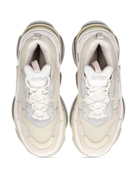 Balenciaga White 60mm Triple S Faux Leather Sneakers