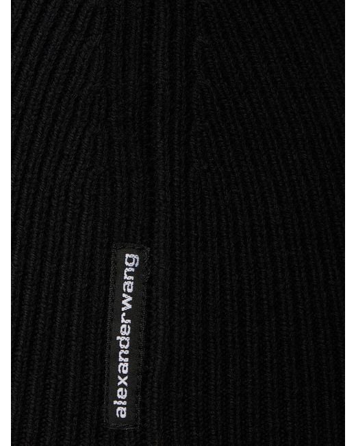 Top in lana a costine di Alexander Wang in Black