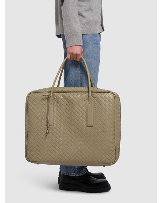 Bottega Veneta Natural Getaway Large Leather Weekender Bag for men