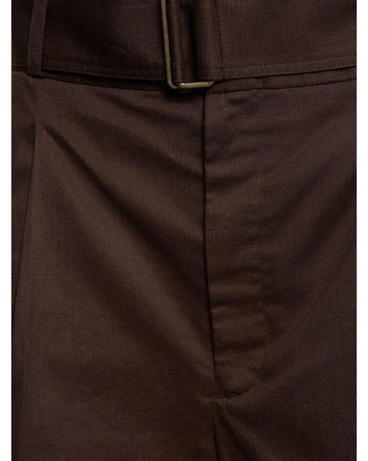Shorts de lino de algodón Soeur de color Brown