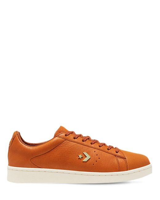 Converse Orange Horween Premium Pro Leather Ox Sneakers for men