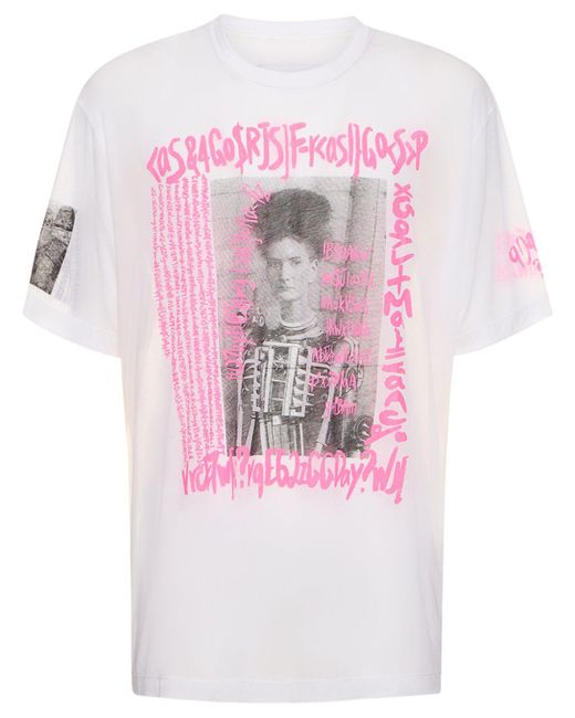 T-shirt in cotone con stampa di Doublet in Pink da Uomo