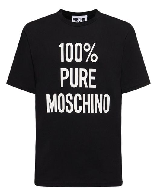 T-shirt 100% pure in cotone di Moschino in Black da Uomo