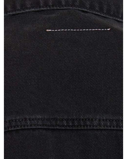 MM6 by Maison Martin Margiela Black Asymmetric Cotton Denim Jacket
