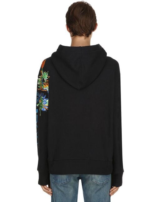 Gucci Vintage Logo Cotton Sweatshirt Hooded in Black for Men Lyst