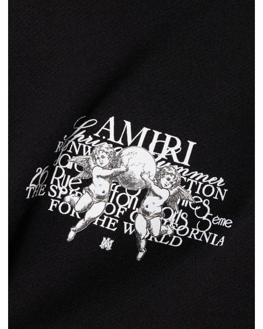 Sweat en coton éponge imprimé à capuche cherub Amiri pour homme en coloris Black