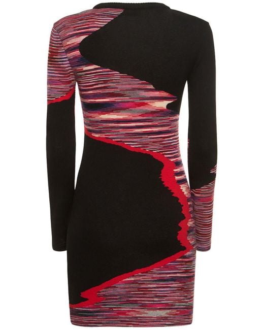 Missoni Red Space Dyed Wool Knit Mini Dress