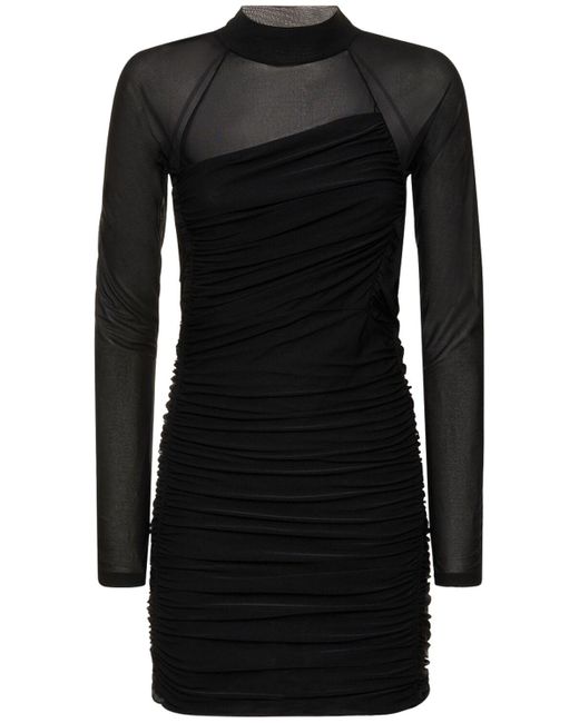 Vestido mini de jersey stretch Helmut Lang de color Black