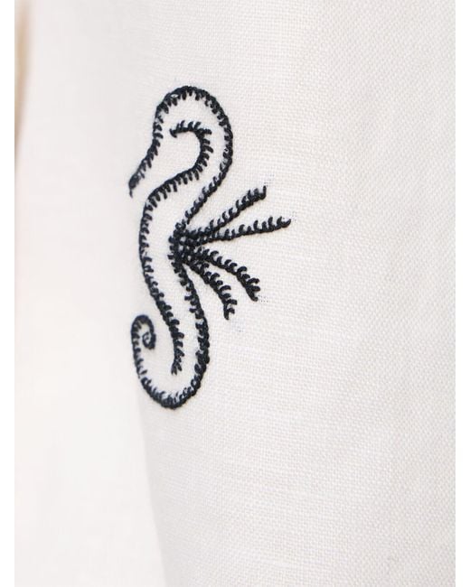 Marysia Swim Natural Wegner Oversize Linen Shirt W/ Stitching