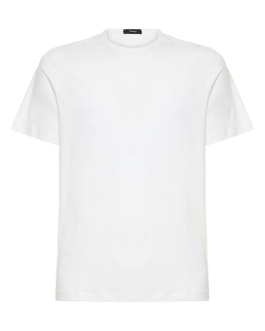 Theory White Cotton Luxe S/S T-Shirt for men