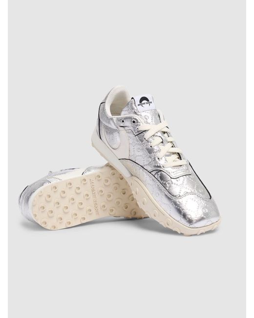 Sneakers low top moonwalk lamé di MARINE SERRE in White da Uomo