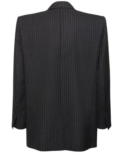 Giacca gessata in lana di Saint Laurent in Black da Uomo