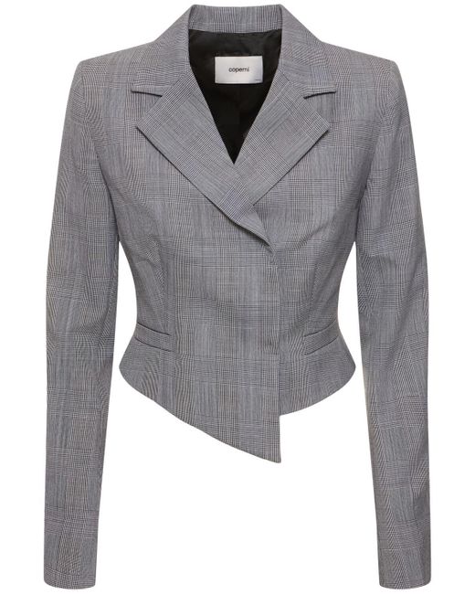 Coperni Gray Cropped Double Breasted Wool Jacket