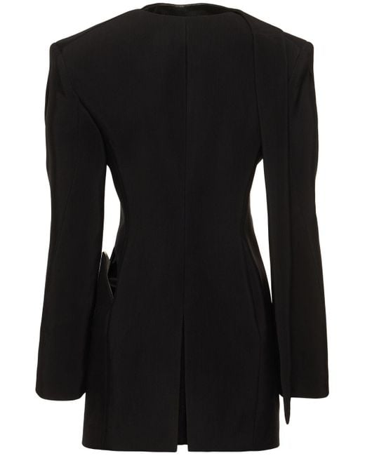 Mugler Black Heavy Fluid Suiting Long Jacket