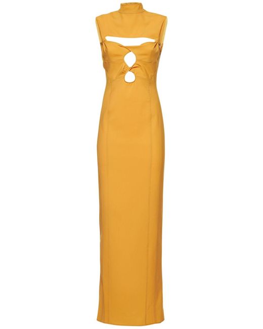 Jacquemus La Robe Palmi Stretch Cut Out Midi Dress in Orange | Lyst UK