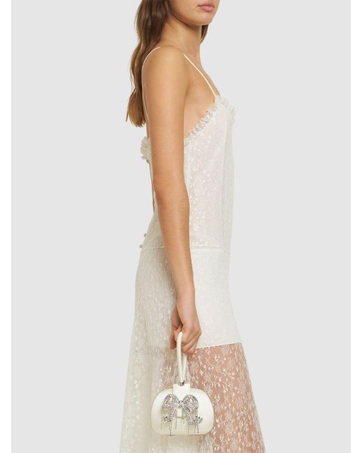 Self-Portrait White Satin-clutch "bow"