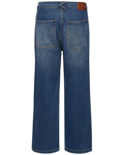 Jeans rectos de denim de algodón Kidsuper de hombre de color Blue