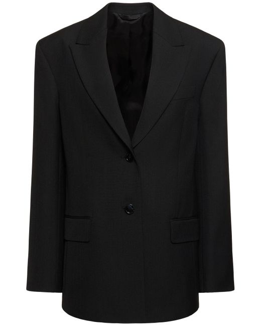 Acne ウールブレンドクレープブレザー Black