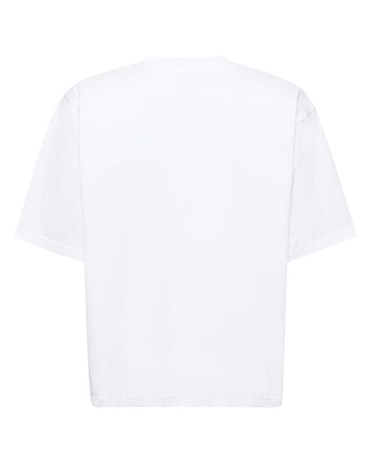 Marni White Flower Print Cotton Jersey Loose T-Shirt for men