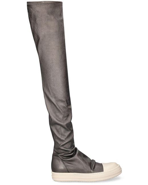Rick Owens Brown Mega Bumper Stretch Leather Boots