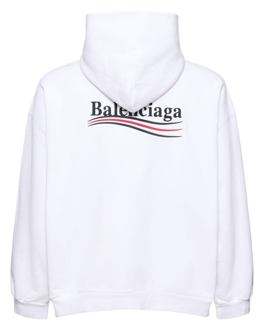 Sweat-shirt en coton à capuche "political" Balenciaga pour homme en coloris White
