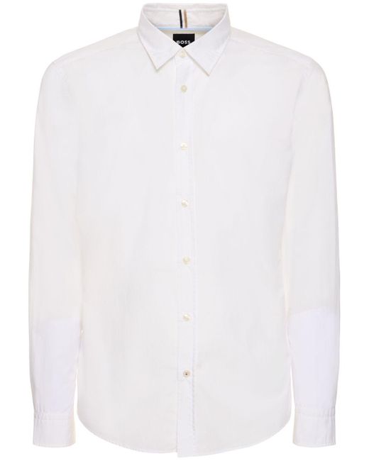 Boss White S-Roan Kent Cotton Shirt for men