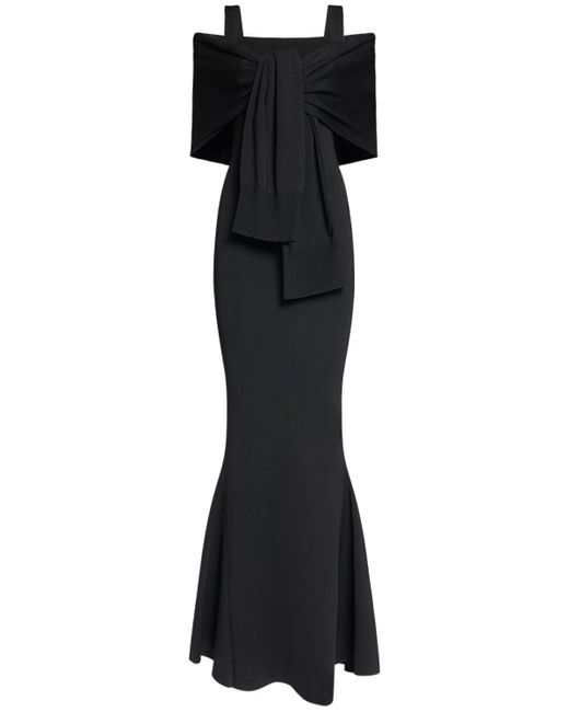 Jacquemus Black La Robe Doble Knit Dress W/ Knot