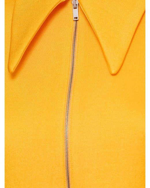 Jil Sander Yellow Polohemd Aus Viskosegemisch Mit Reißverschluss