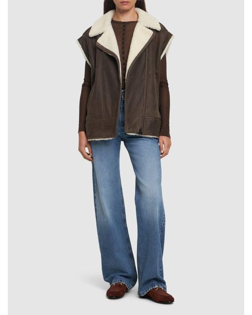 Brunello Cucinelli スエードシアリングベスト Brown