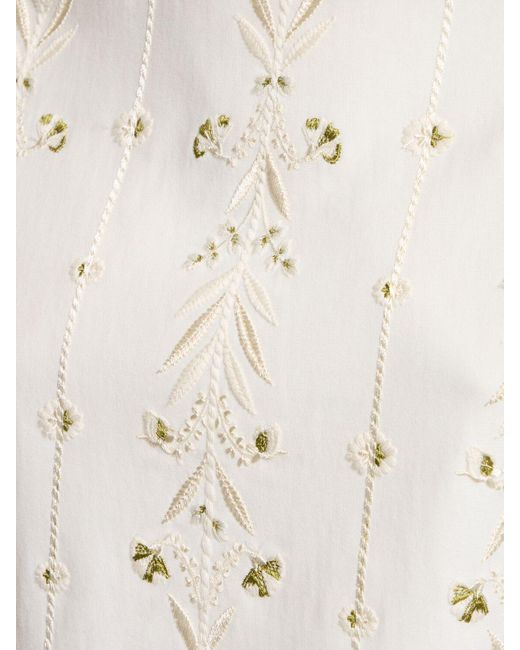 Giambattista Valli White Embroidered Jersey Crop Top