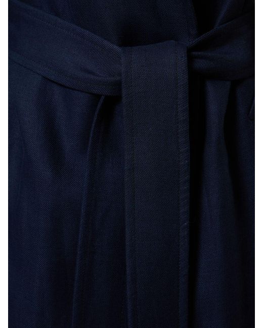 Abrigo trench carola de lino Tagliatore 0205 de color Blue