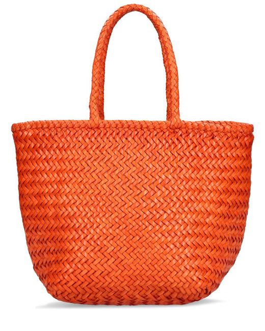 Dragon Diffusion Orange Small Grace Leather Tote Bag