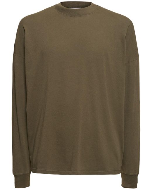 The Row Green Dolino Cotton Long Sleeve T-shirt for men