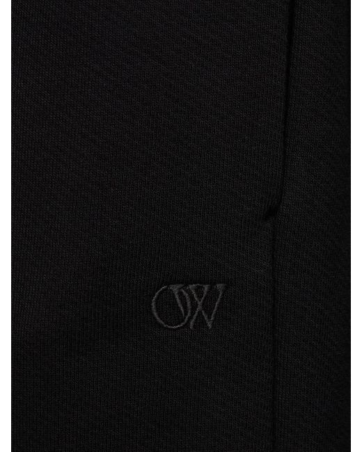 Off-White c/o Virgil Abloh Black Ow Embroidery Cotton Sweatpants for men
