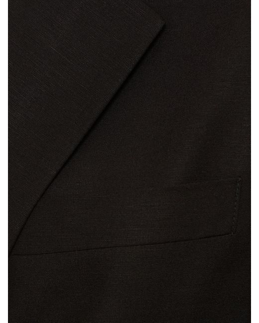 Veste manches courtes en lin avec ceinture DUNST en coloris Black