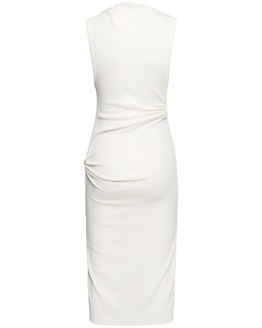 Vestito midi callisto trinity con decorazioni di Christopher Esber in White