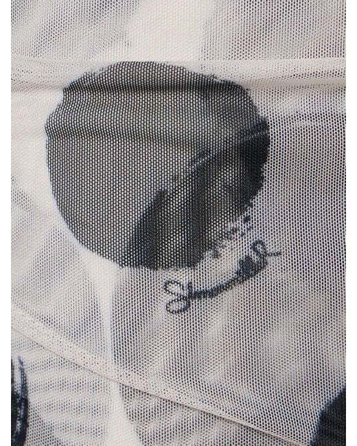 Simon Miller Gray Sissel Printed Mesh Mini Skirt