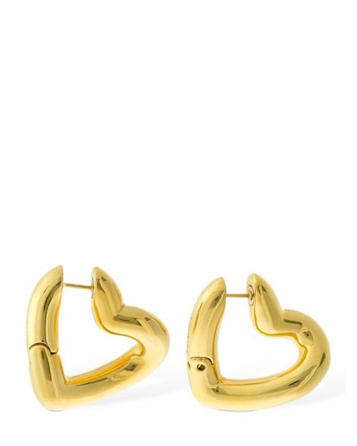 Balenciaga Metallic Loop Heart Earrings