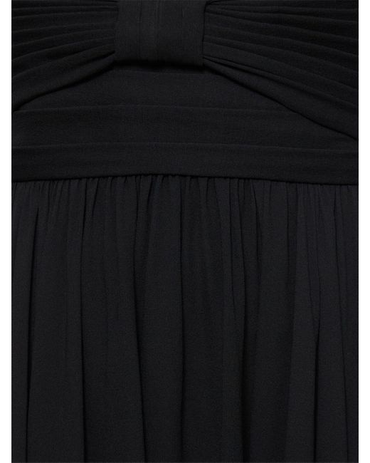 Robe courte en soie à plis Elie Saab en coloris Black