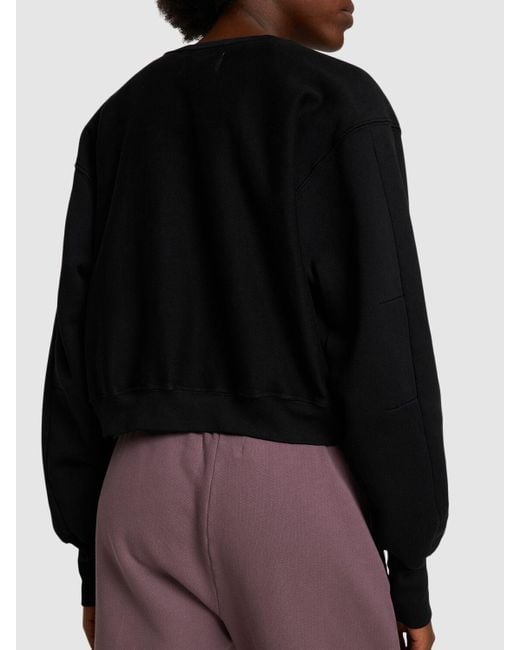 Les Tien クロップドスウェットシャツ Black