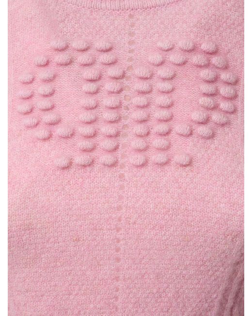 Maglia cropped in misto lana merino di Philosophy Di Lorenzo Serafini in Pink