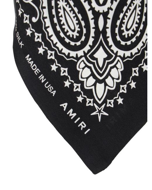 Amiri Silk Black And White Bandana Keychain for Men Save 63 Lyst