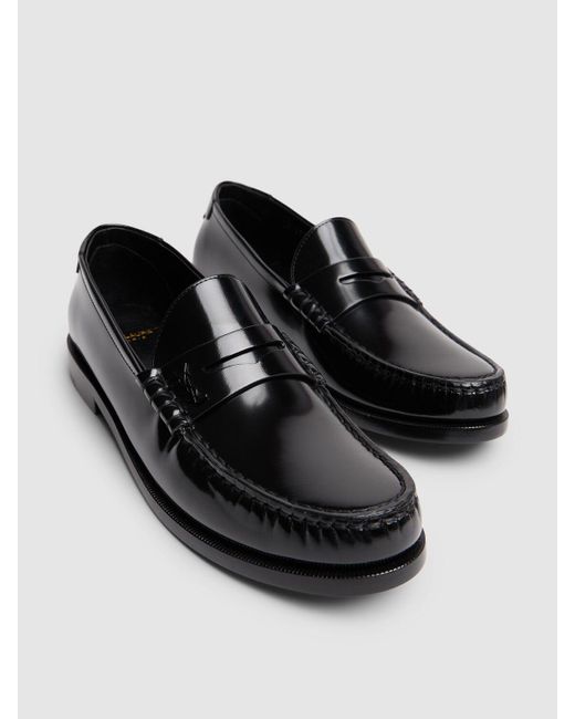 Saint Laurent Black 15mm Hohe Loafers Aus Leder