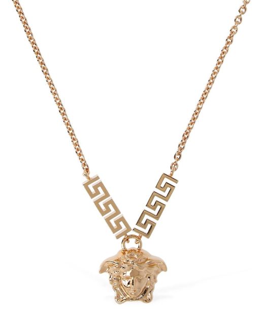 Versace Metallic Medusa & Greek Motif Necklace